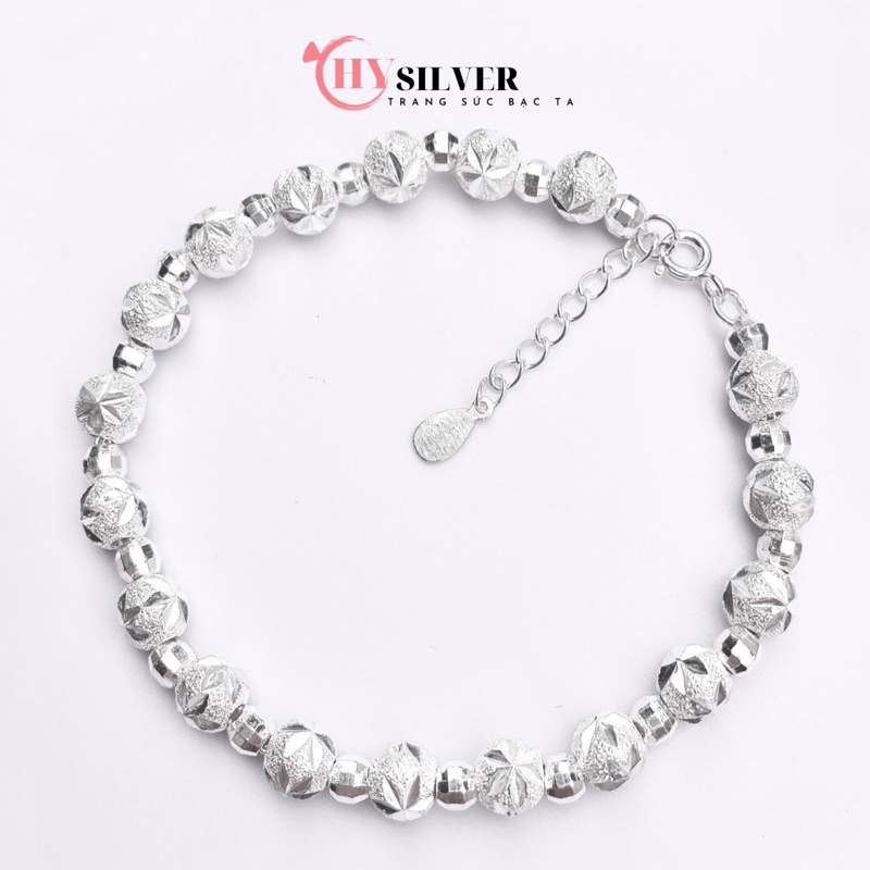 Lắc tay bạc ta bi phay sáng đẹp vòng tay nữ bạc thật giá rẻ CHY SILVER