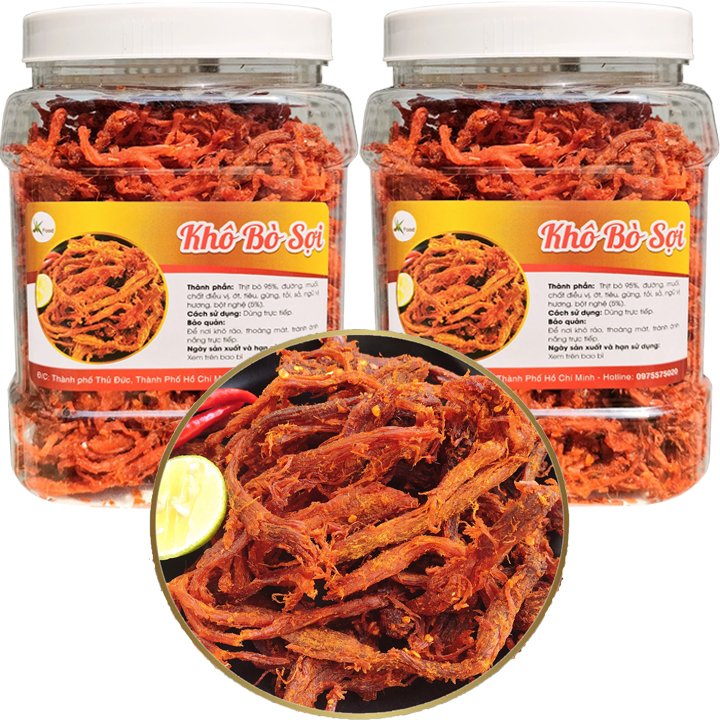 1kg khô bò sợi dài sợi to vị đậm đà thơm ngon SK FOOD