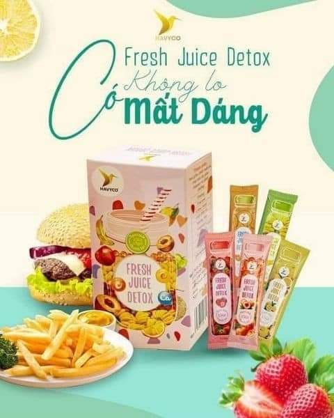 [HCM][combo 2hộp] 2 hộp Detox trái cây nhiệt đới Fresh Juice Detox Havyco vy tea. 30 gói [tặng quà]