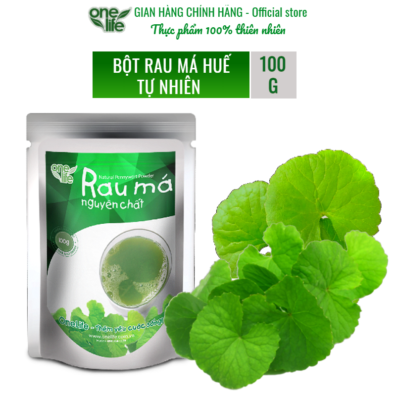 [Free Ship & Quà tặng sức khỏe] 100g Bột Rau má tươi hòa tan uống liền nguyên chất, giảm cân, không đường OneLife, khuyến mãi tặng kèm 1gr Bột Matcha nguyên chất