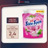 Túi nước giặt Lix siêu sạch hương hoa anh đào 2.4Kg N2503 sạch khử khuẩn, kết hợp giặt xả 2 trong 1 - Lixco Việt Nam