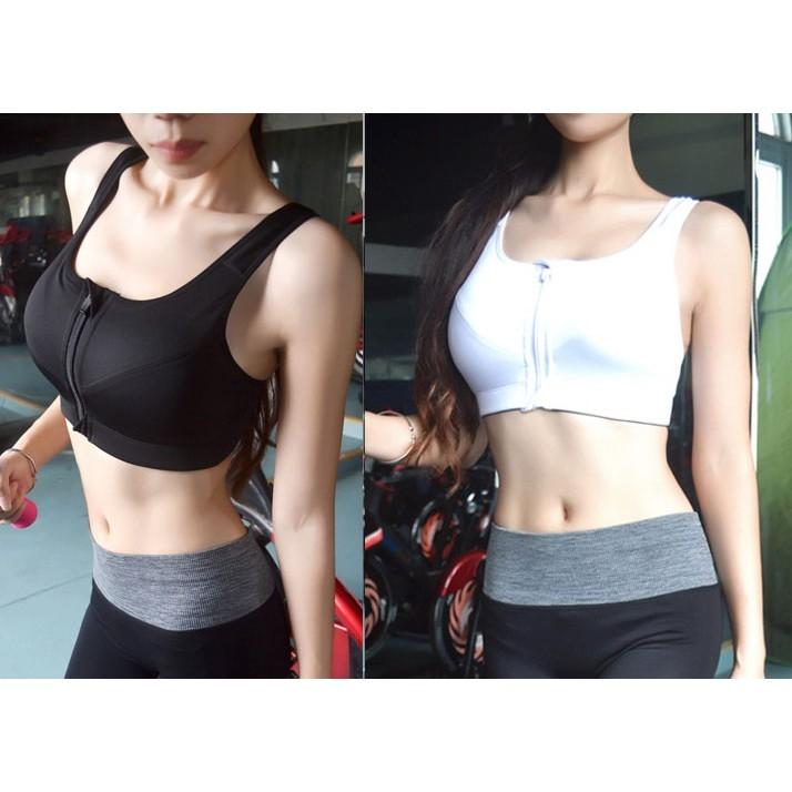 Áo ngực bra thể thao áo tập gym yoga khóa kéo hàng nhập