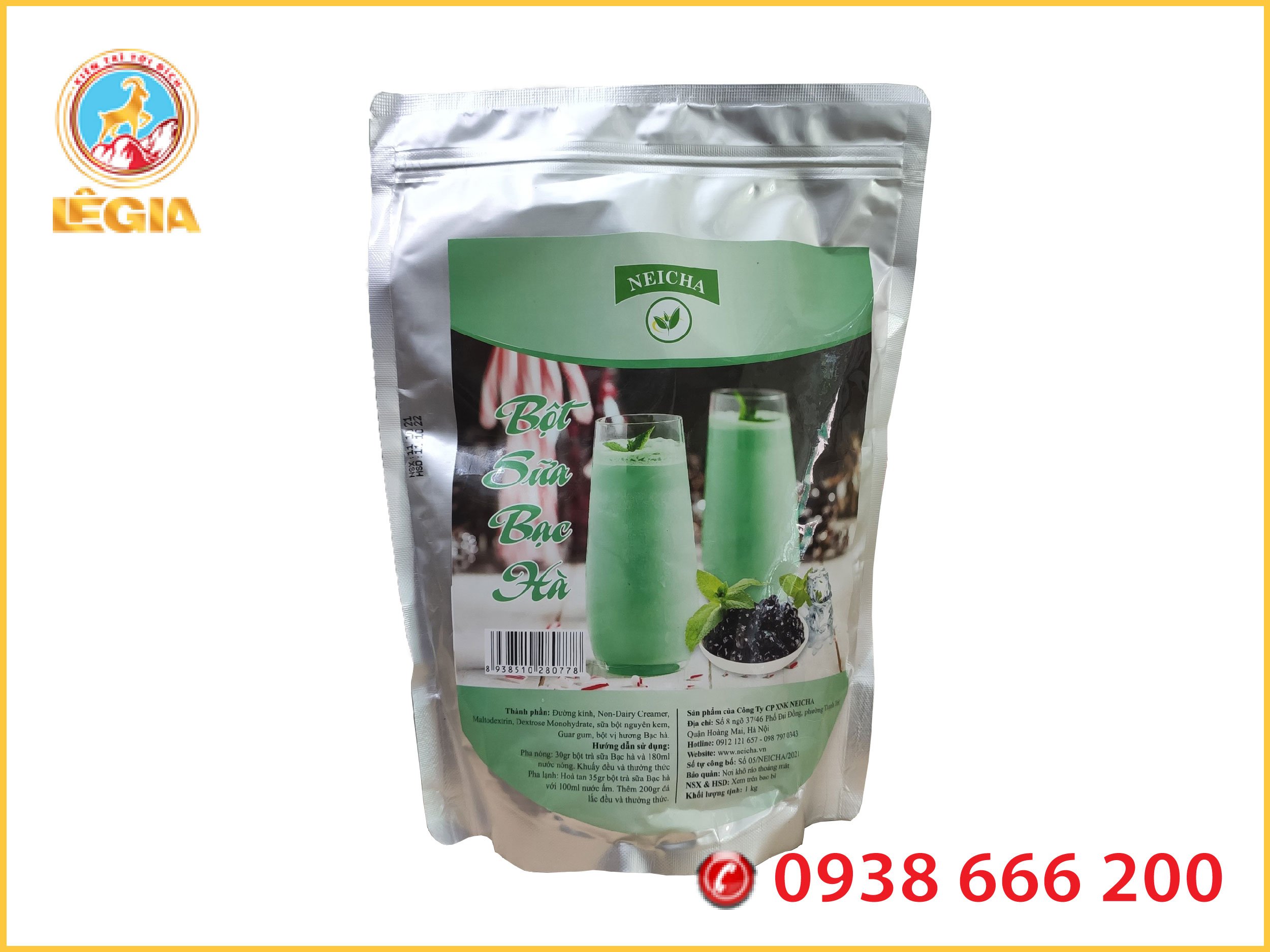 Trà sữa neicha vị bạc hà túi 1kg/ bột trà sữa pha sẵn tiện lợi, thơm ngon chuẩn vị