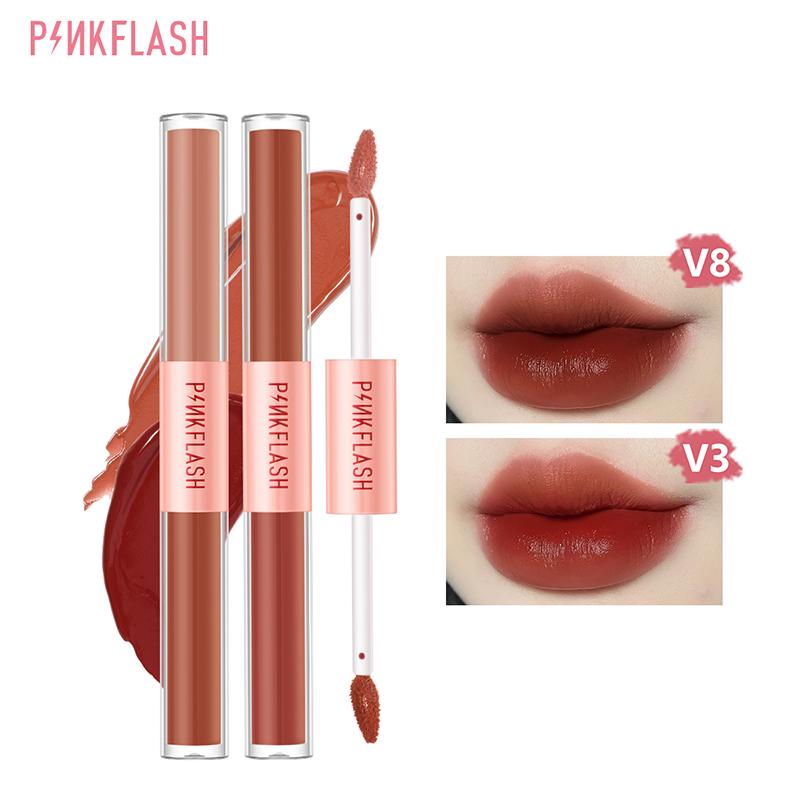 PINKFLASH son môi #DoubleSense 2 In 1 dual-ended lipstick duo lipstick liquid matte lipstick velvet tint lightweight high pigment lasting