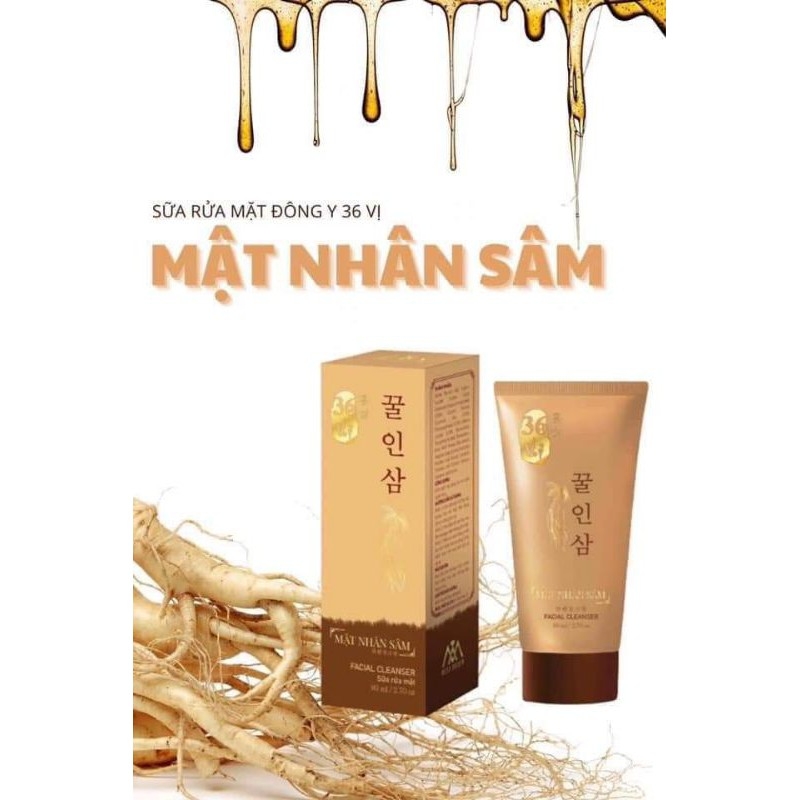 Sữa rửa mặt mật nhân sâm cao mụn sâm đỏ 36 vị