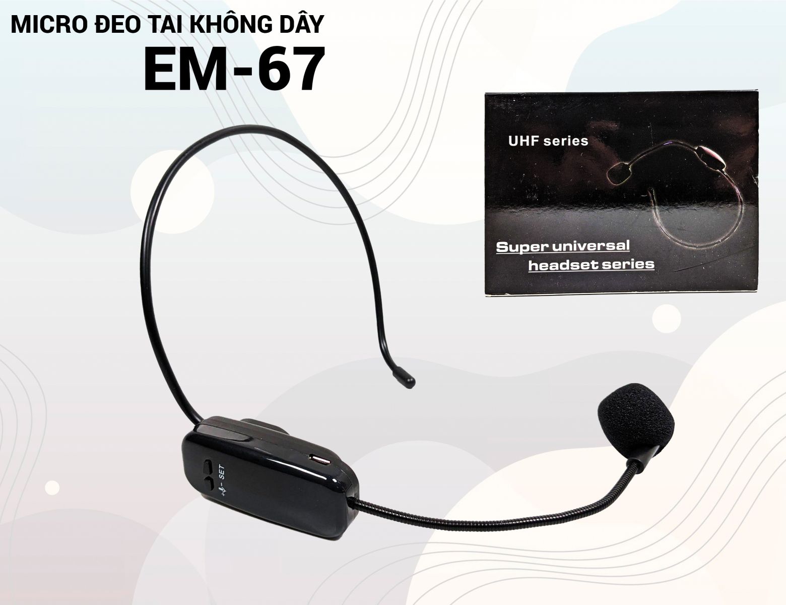 [HCM][ SIÊU RẺ ] Micro Đeo Tai EM 67 Micro Thuyết Trình Trợ Giảng Không Dây UHF - Đầu Thu 6.5mm Chuyên Dùng Cho Loa Mini Loa Kéo Máy Trợ Giảng Thuyết Trình Trực Tuyến Hoặc Dạy Học Trên Giảng Đường Hội Trường Sân KhấuBảo Hành 12 T