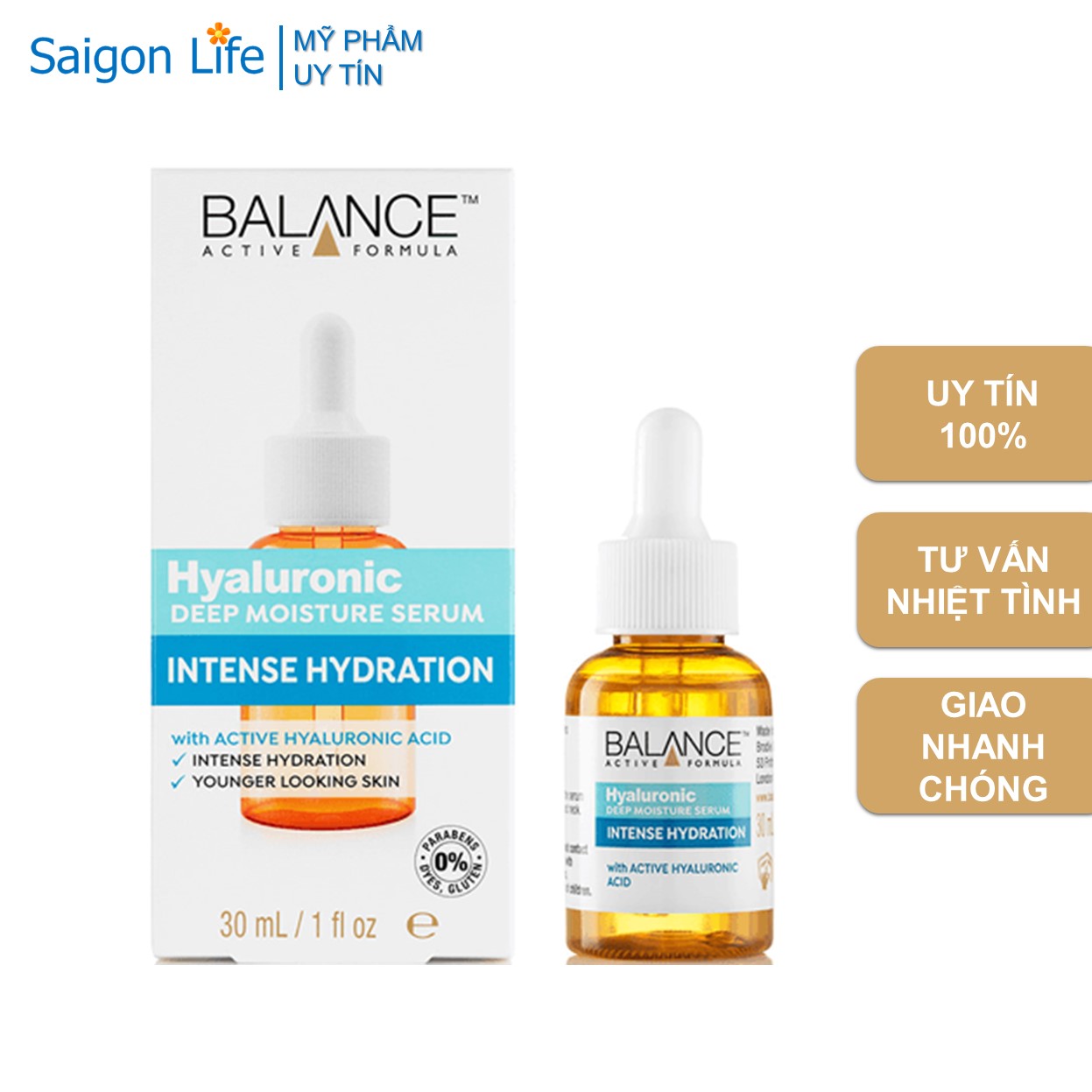 Tinh Chất Cấp Nước, Dưỡng Ẩm Balance Active Formula Hyaluronic Deep Moisture Serum 30ml