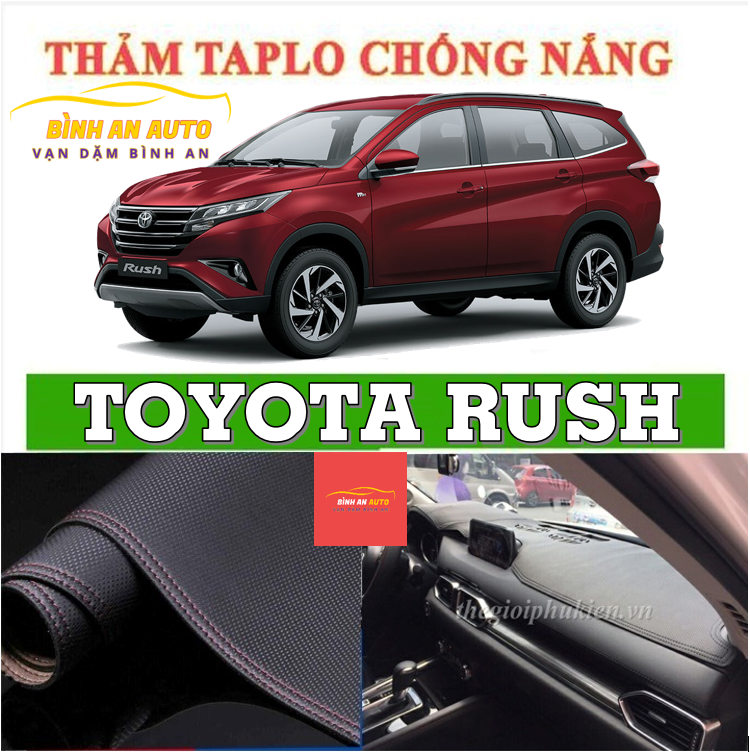 Thảm taplo TOYOTA RUSH da vân cacbon, thảm phủ taplo, taplo cacbon, taplo da - Bình An Auto