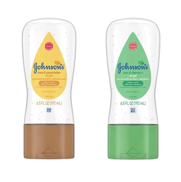 Dầu gel dưỡng ẩm Johnson's Baby Oil Gel Enriched with Shea and Cocoa Butter / Aloe & Vitamin E  192ml (Mỹ)