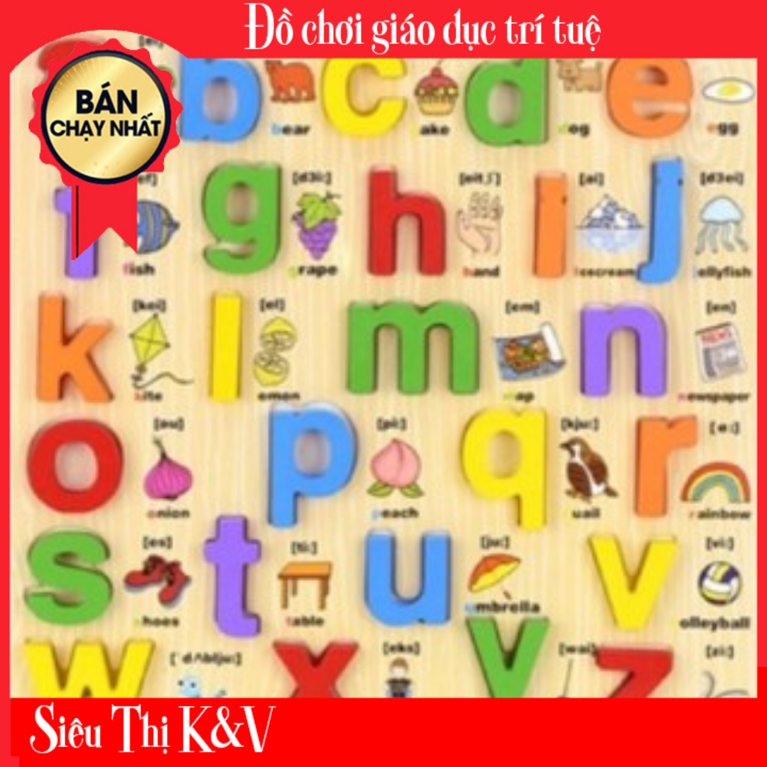 Bảng gỗ nổi, chữ cái, con số, bảng gỗ chữ nổi song ngữ. Vừa học và chơi.