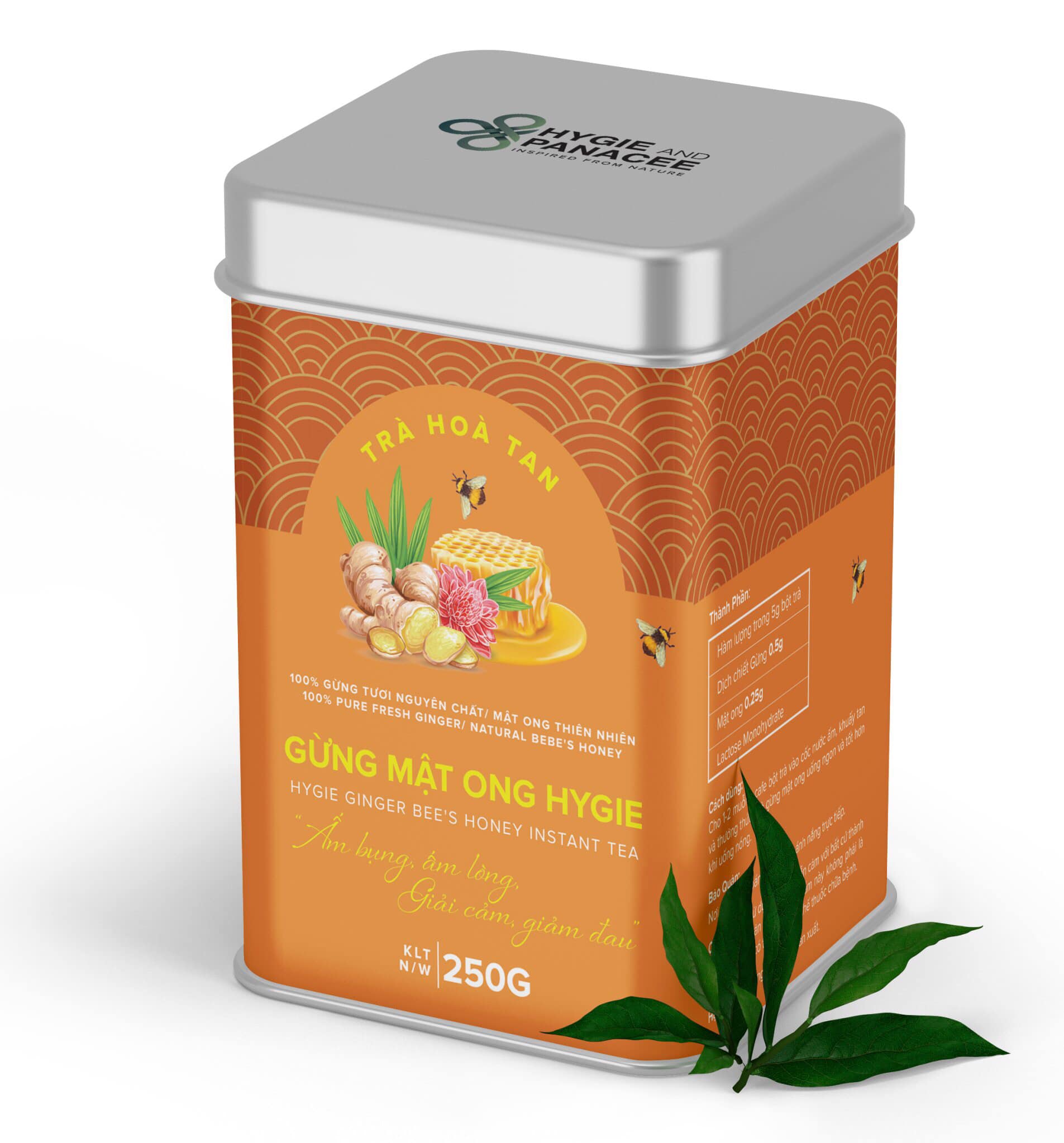 Trà gừng mật ong, trà hòa tan, TRà Gừng Mật Ong HYGIE làm từ mật ong rừng, phòng đau bụng, đau khớp, kích thích  tiêu hóa, tăng cường miễn dịch