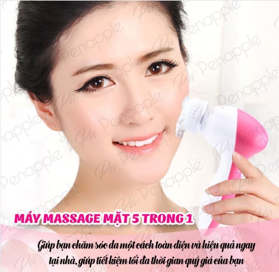 Máy massage mặt, máy mát xa mặt cầm tay giá rẻ, Máy rửa mặt massage 5 trong 1 mini tiện dụng . Phân phối và Bảo Hành Toàn quốc bởi Minh Tuấn Store