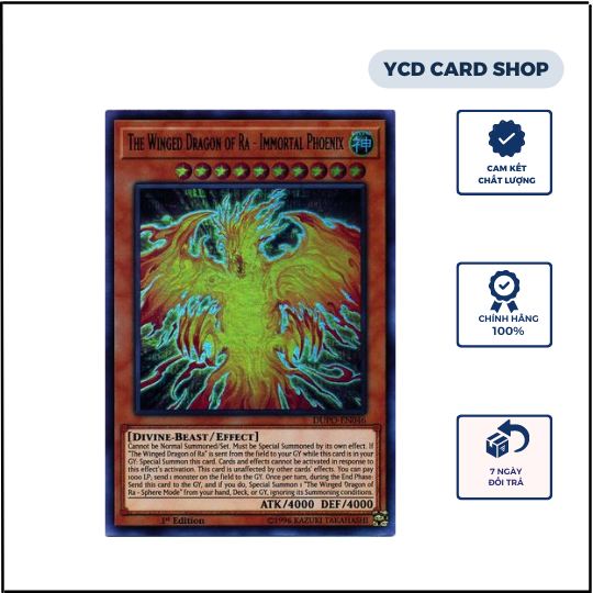 Thẻ bài yugioh chính hãng The Winged Dragon of Ra Immortal Phoenix Ultra
