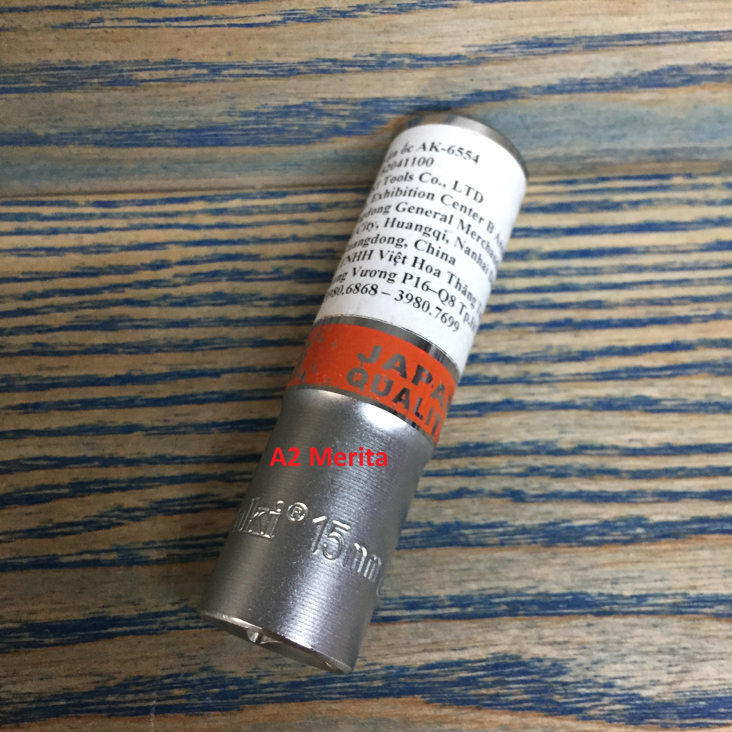Đầu tuýp dài 1/2" 6 cạnh cao cấp 15mm asaki ak-6554