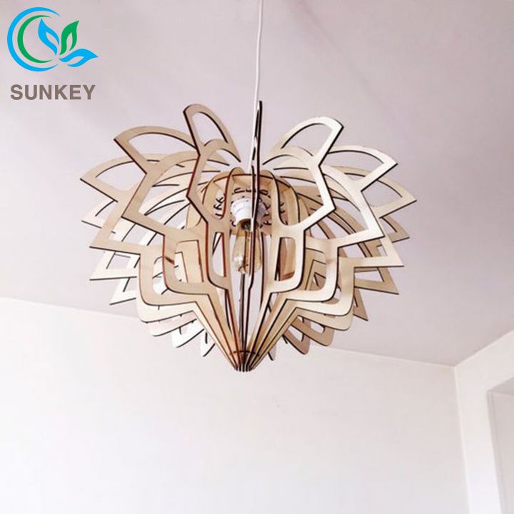 [Tặng Bóng Edison 4w] Đèn Trang Trí Thả Trần Hoa Sen - Đường Kính 44cm - Chất Liệu Gỗ Plywood - Phù Hợp Trang Trí Decor Mọi Không Gian