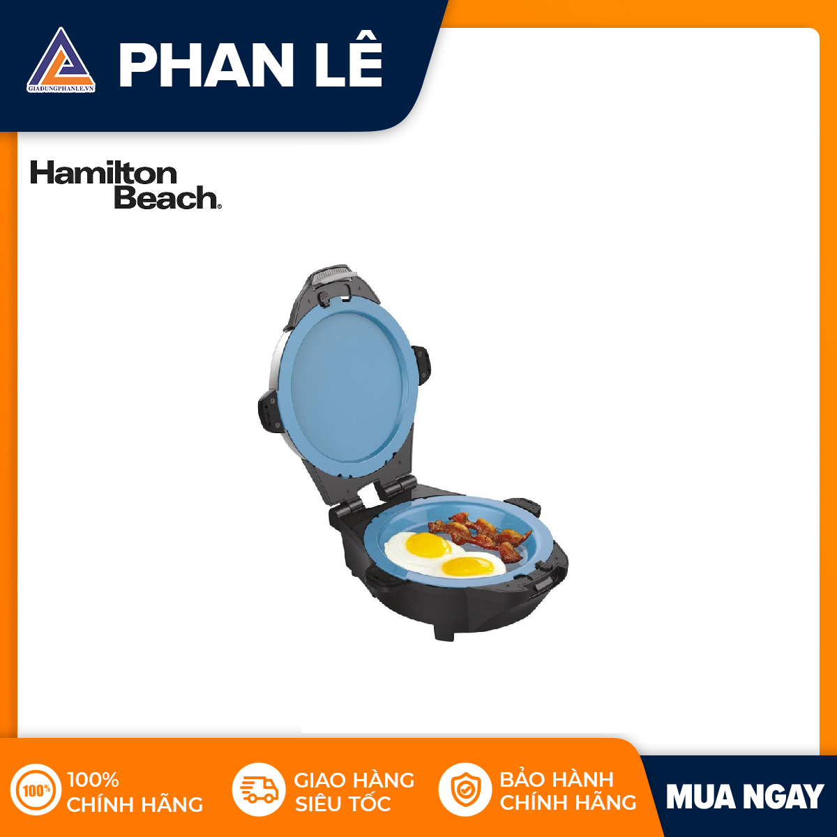 Máy làm bánh Waffle và đồ ăn sáng đa năng Hamilton Beach 26049-IN