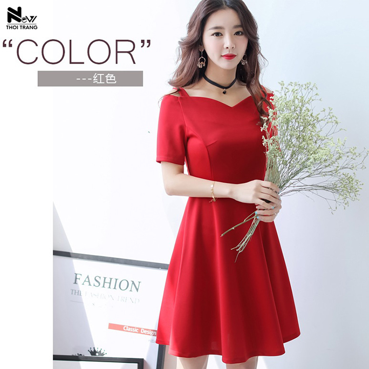 Đầm thun cổ tim