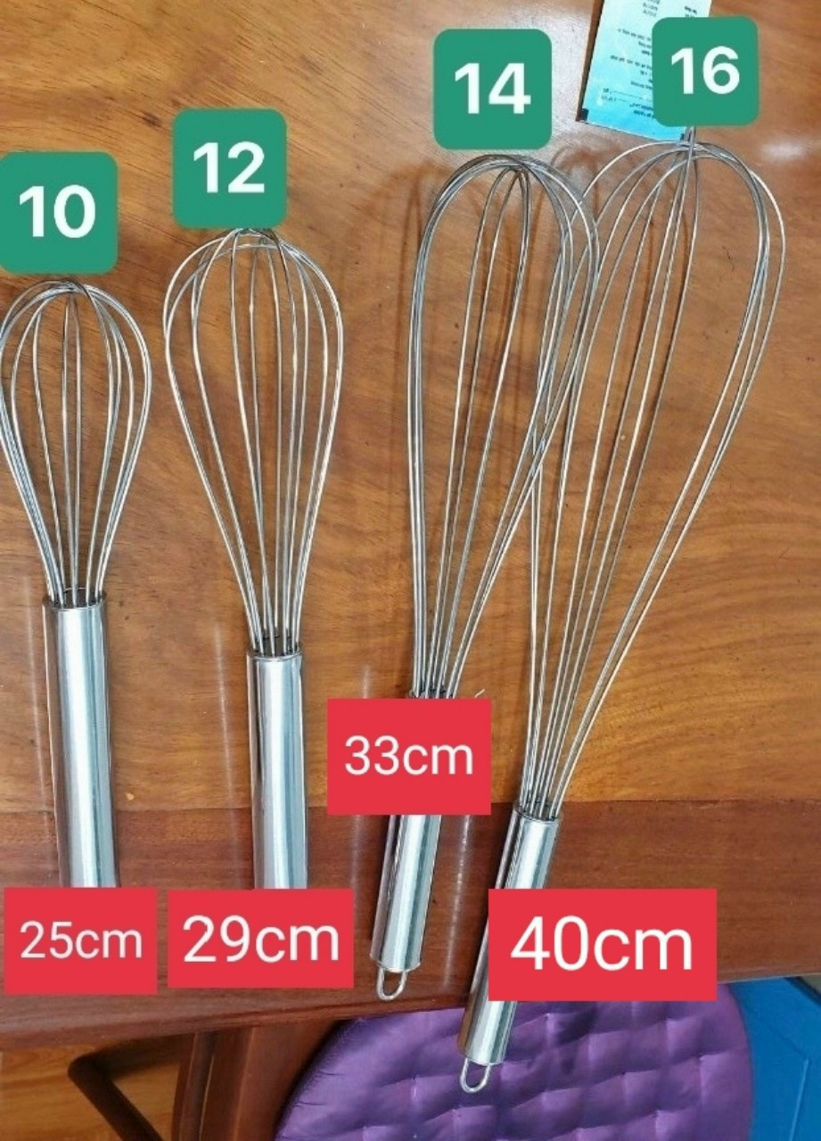Cây đánh trứng , phới đánh trứng cầm tay inox Size 25cm-29cm-33cm-40cm