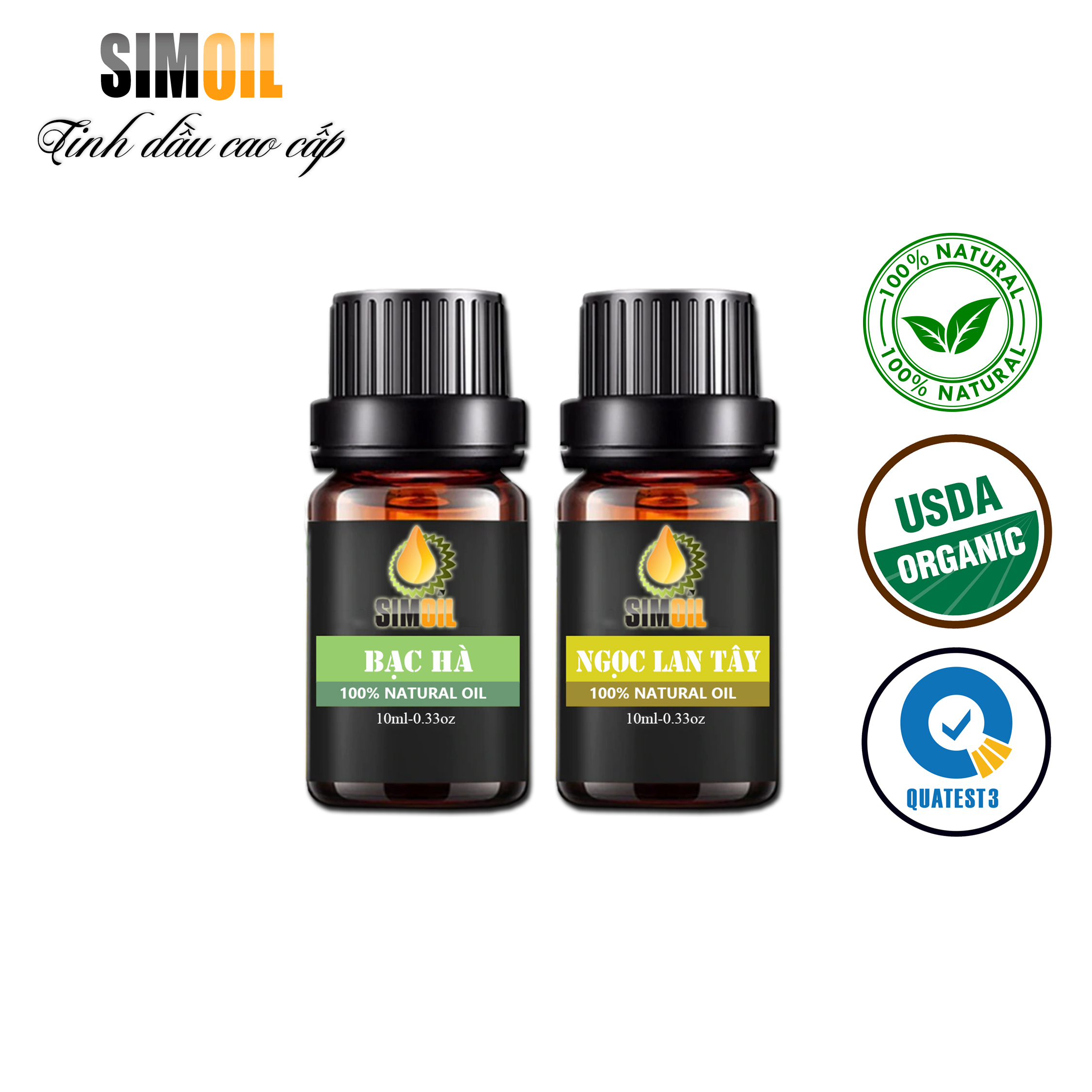 Combo 2 lọ 10ml Tinh dầu thơm phòng cao cấp hương BẠC HÀ, NGỌC LAN TÂY cao cấp, dùng cho máy xông tinh dầu, máy khuếch tán tinh dầu, máy tạo ẩm, máy phun sương, xông phòng, đuổi muỗi, khử mùi hiệu quả