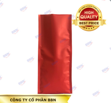 Túi đỏ mờ mpet 4 biên đựng cà phê, các loại bột, hạt 11x31cm