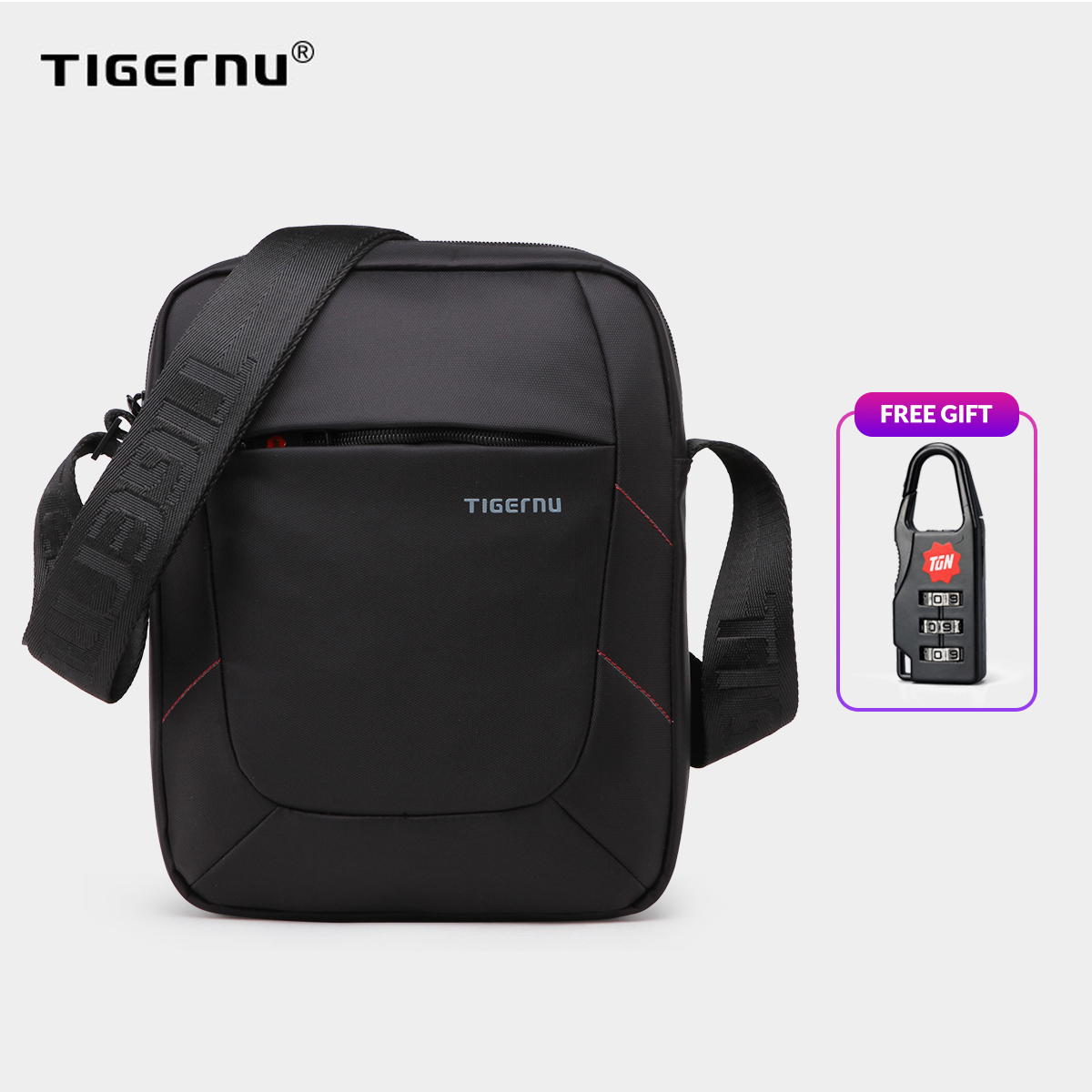  Tigernu 5108 Chống trộm  Chống Nước túi đeo chéo nam  Kèm Khóa Số Cao Cấp 