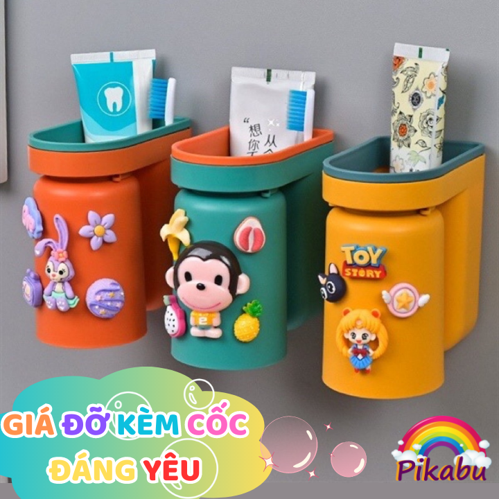 Giá đỡ kem đánh răng, bàn chải kèm cốc  - Pikabu - PK060