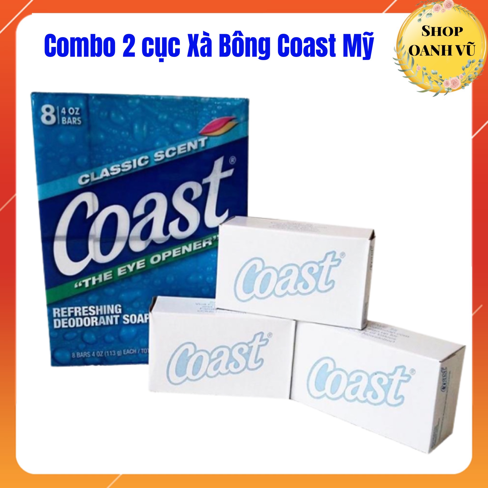 Combo 2 cục xà bông coast mỹ siêu thơm 113gr - oanh vũ