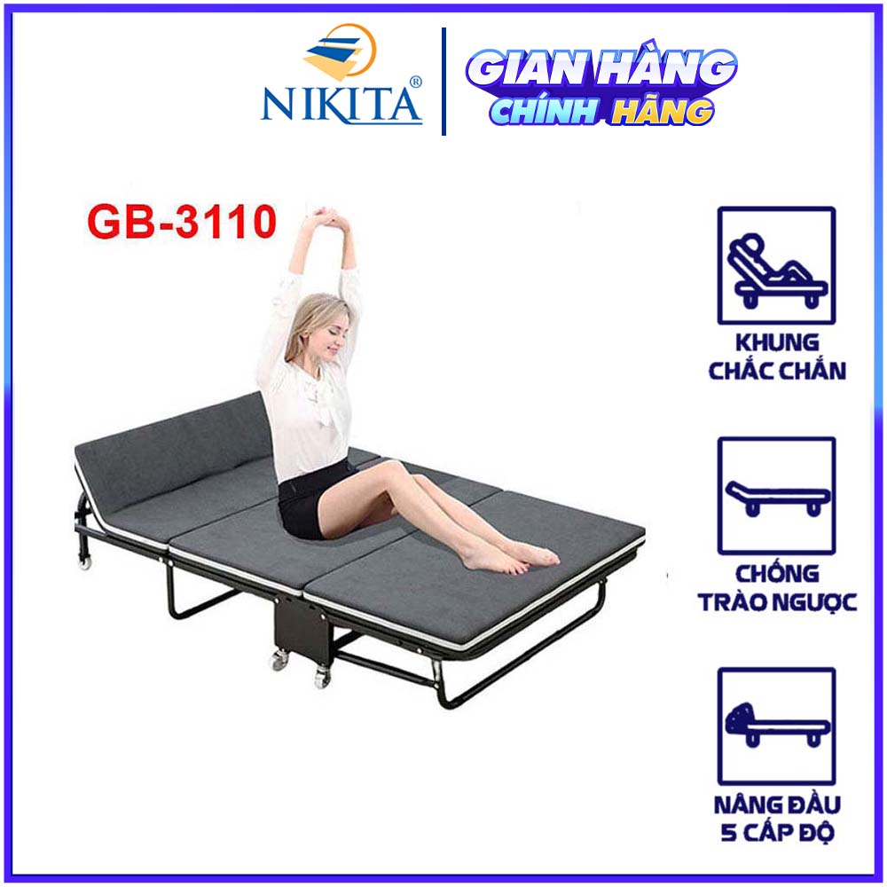 Giường gấp di động - Giường gấp thành ghế sofa rộng 1m1 - Giường gấp gọn ba khúc KGT-110