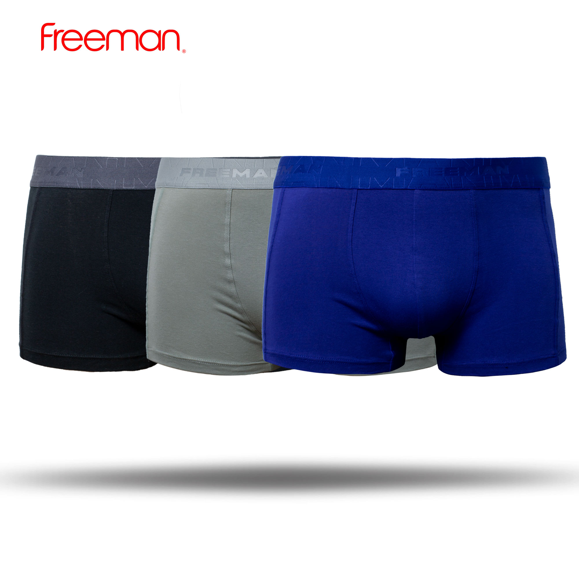 Combo 3 Quần lót boxer nam Freeman, chất liệu cotton thoáng mát, thấm hút mồ hôi tốt BO510