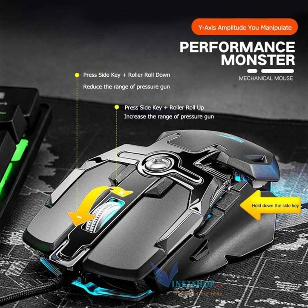 Chuột chuyên game có dây ziyoulang v15 6400 dpi, 8 nút macro, led rgb 16.8 triệu màu, kiểu dáng sang trọng độc đáo
