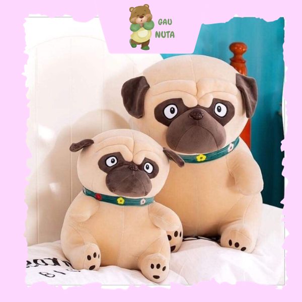Gối ôm thú bông chó beec pittpun mặt xệ - gấu bông chó pug mặt xệ đáng yêu ngộ nghĩnh nuta