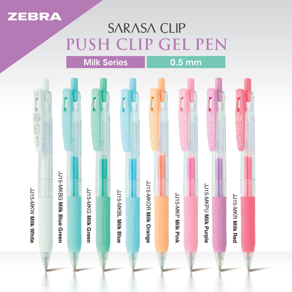Bút bi gel Zebra Sarasa clip - Milk colour
