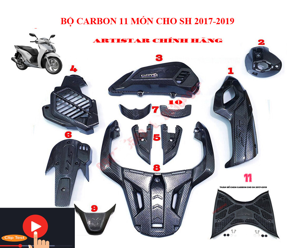 Combo carbon cho sh 2017-2019 hàng của artista