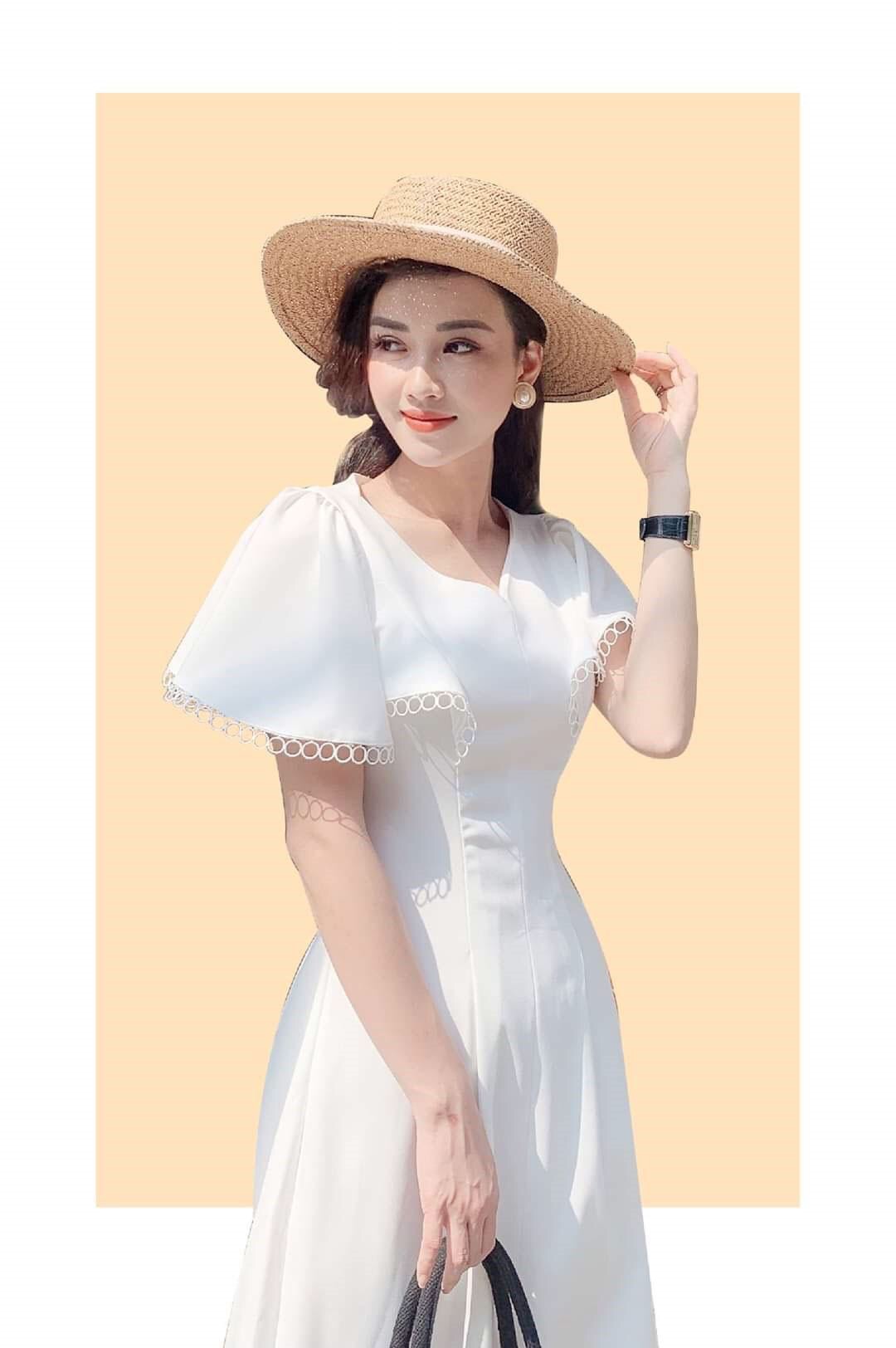 [Hàng Cao Cấp] Đầm Dự Tiệc Dáng Dài Viền Ren Tròn - Đầm Dự Tiệc Phối Cổ Sang Trọng/Maxi Hottrend