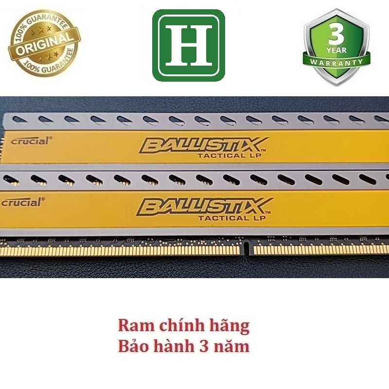 [HCM]Ram tản nhiệt 8Gb DDR3 bus 1333 ram bộ hiệu CRUCIAL BALLISTIX TACTICAL LP tháo máy chính hãng bảo hành 3 năm