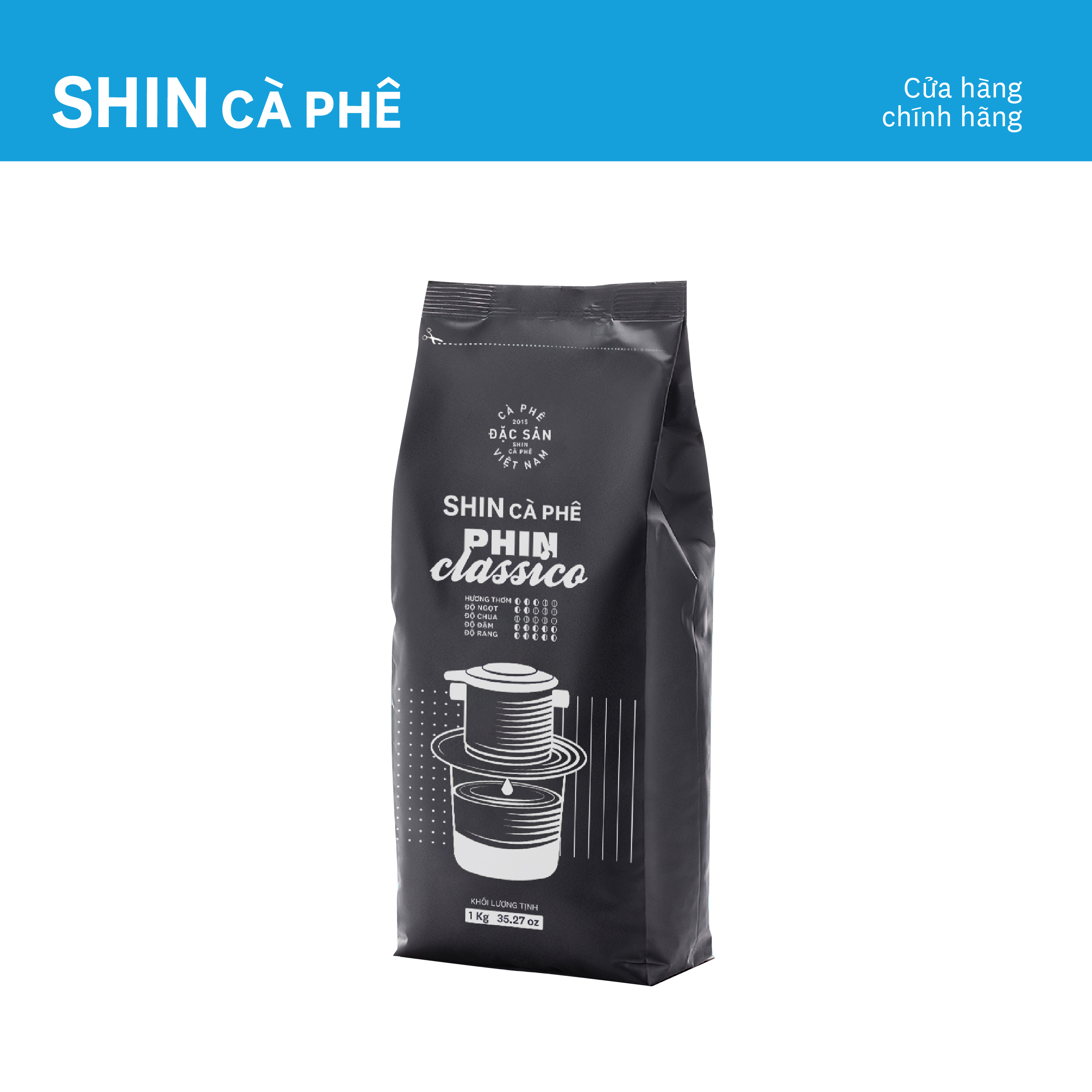 Cà Phê Pha Phin Classico - SHIN Cà Phê - Thùng 10 gói - 1kg/gói