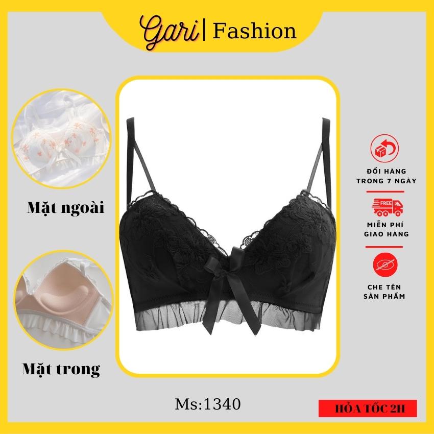 Áo ngực nữ ren su không gọng nâng ngực sexy, áo ngực bra lót ren cao cấp 1340 gari fashion