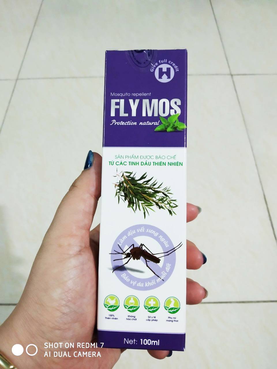 Xịt chống muỗi 3h flymos - chai 100ml