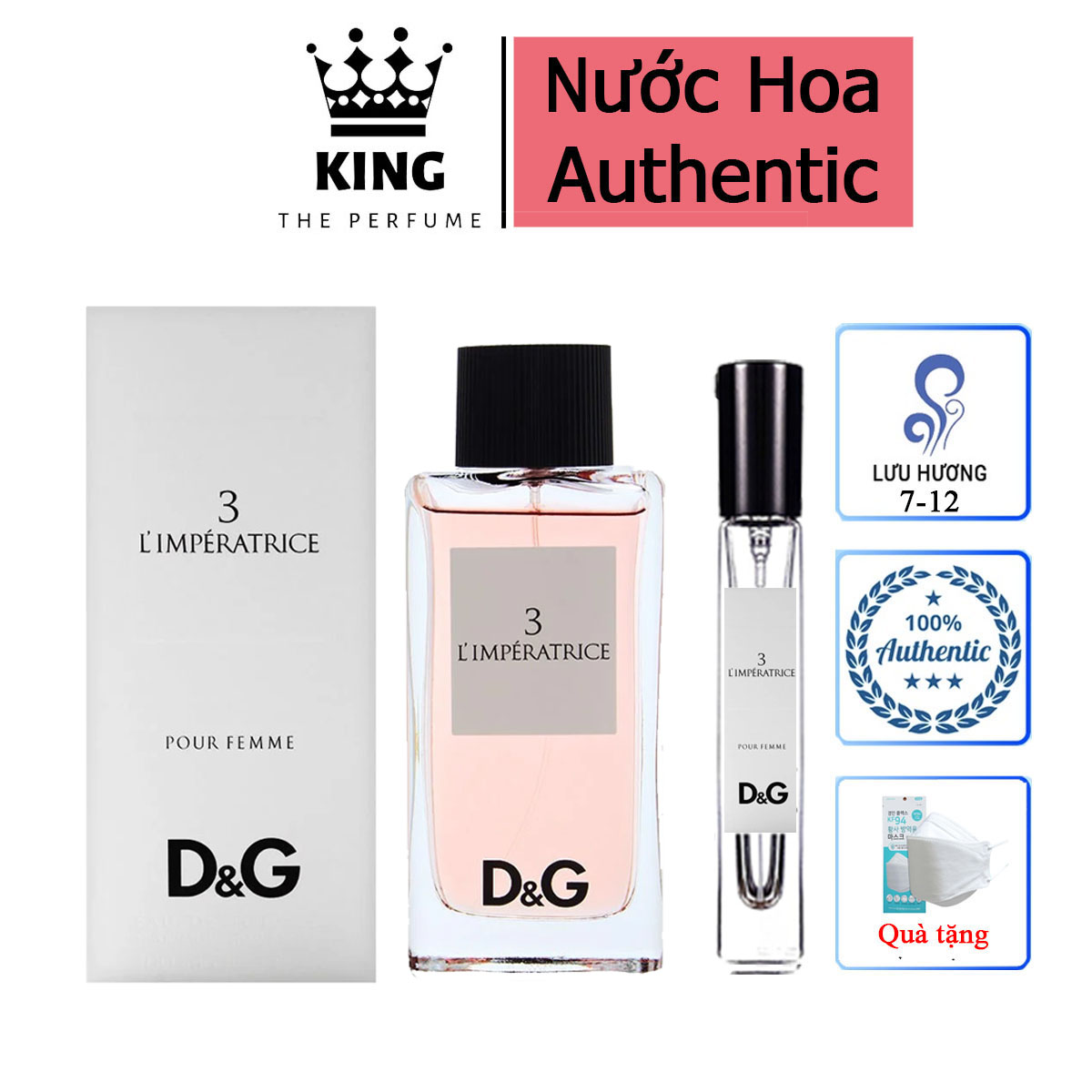 Nước hoa nữ mini 𝘿&𝙂 anthology l’imperatrice 3 - hương thơm đánh bay mùa hè oi bức, nước hoa dg 3, hương thơm ngọt nhẹ, chai 5-10-20ml