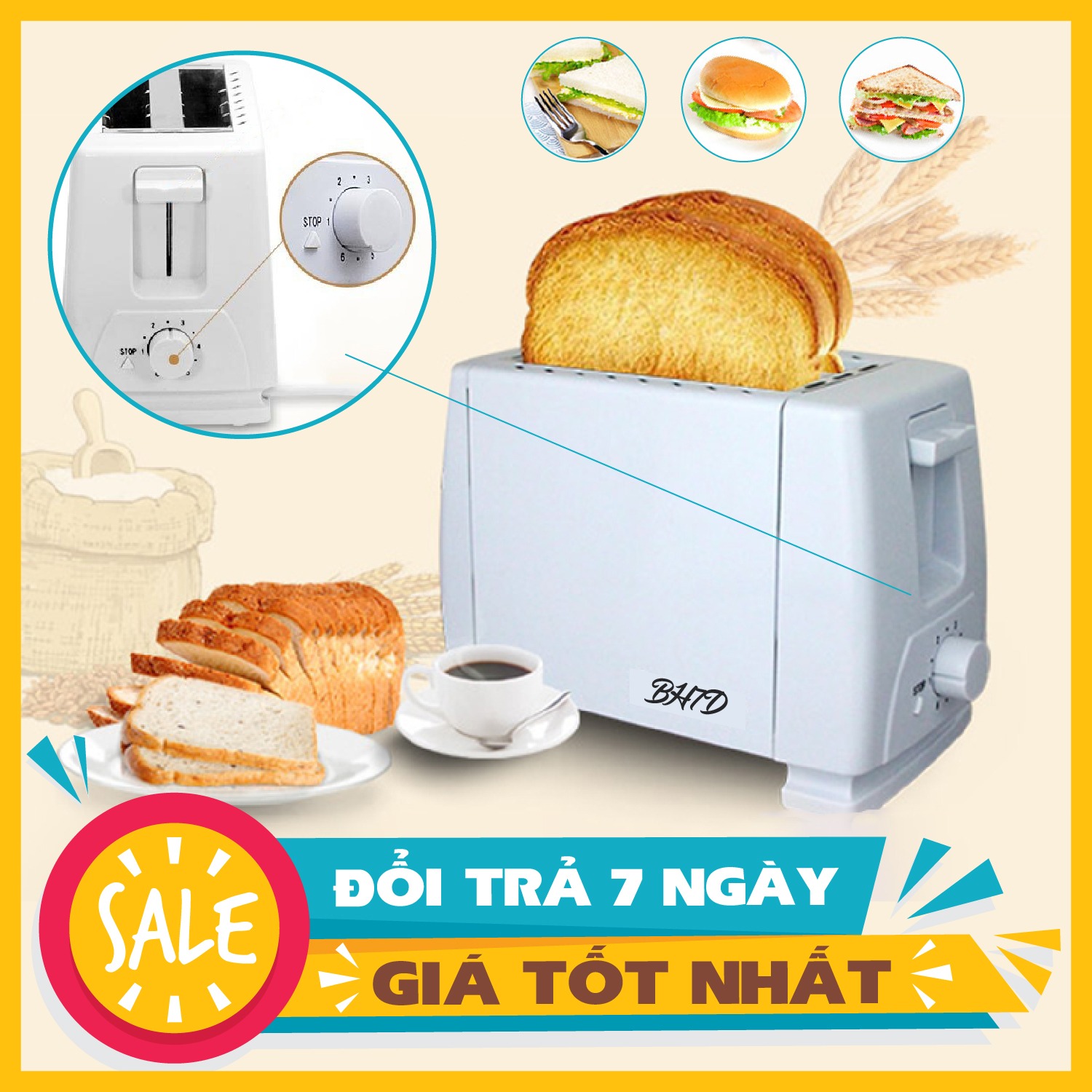 [ HÀNG MỚI VỀ] Máy nướng bánh mì,may nuong banh mi , máy nướng bánh sanwich , máy nướng bánh mỳ 2 ngăn tiện lợi, chuyên dụng , nhỏ gọn tiện dụng cho gia đình