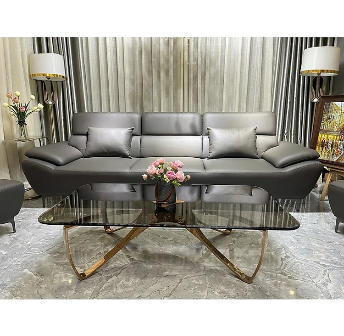 Italian Cowhide Leather Sofa Juno Gray Sofa - Sfbct21 3m, High Quality Product, Standard Italian Imported Cowhide Giá 44,450,000 Đồng*Miễn phí vận chuyển