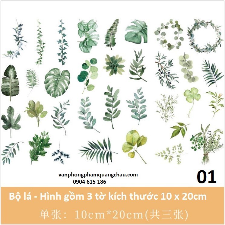Sticker Washi trang trí đồ handmade - Set 03 tờ/1túi