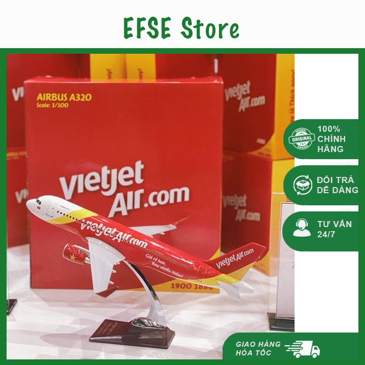 Mô hình máy bay vietjet - mô hình máy bay trưng bày 1:200 a320