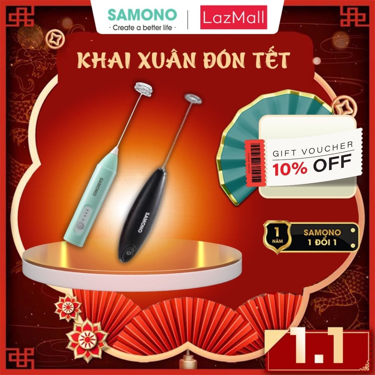 (BH 1 năm)Máy tạo bọt sữa Samono SW-MFB11 máy đánh trứng mini thép không gỉ tặng kèm pin AA dụng cụ đánh trứng tạo bọt cà phê nhanh nhỏ gọn tiện dụng máy khuấy cafe cà fe tạo bọt cà phê dùng trong gia đình nhà hàng