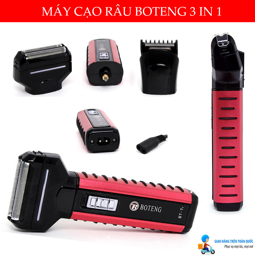 [HCM]Máy cạo râu Boteng 3 trong 1 Máy cạo râu Tông đơ cắt tóc Máy cắt tỉa lông mũi thế hệ mới Thiết Kế 3 Trong 1 Giúp Bạn Có Thể Cắt Tóc Cạo Râu Tỉa Lông Mũi một cách dẽ dàngtiện dụng - [CAM KẾT] Máy Vô Cùng Bền Và Tốt
