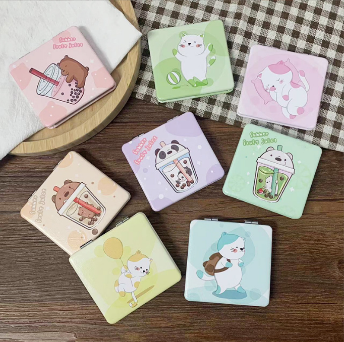 Gương trang điểm mini 2 mặt gấp gọn tiện lợi