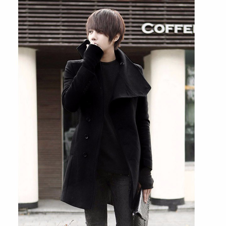 Áo dạ dáng dài nam - Áo khoác dạ dáng dài nam