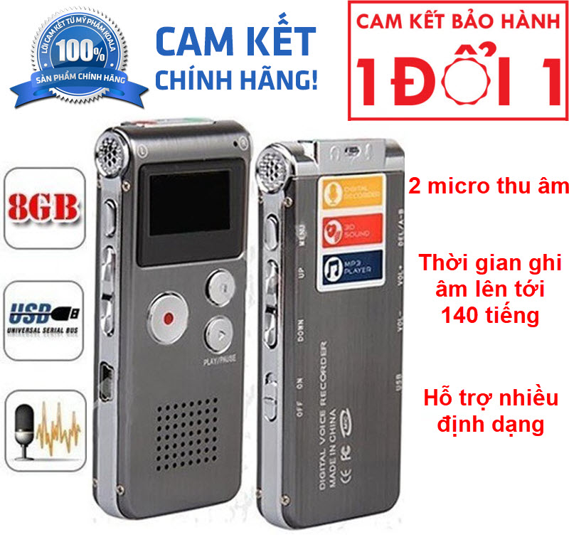 Máy ghi âm Stereo chuyên dụng SK-012 - Tích hợp ghi âm cuộc gọi điện thoại bàn