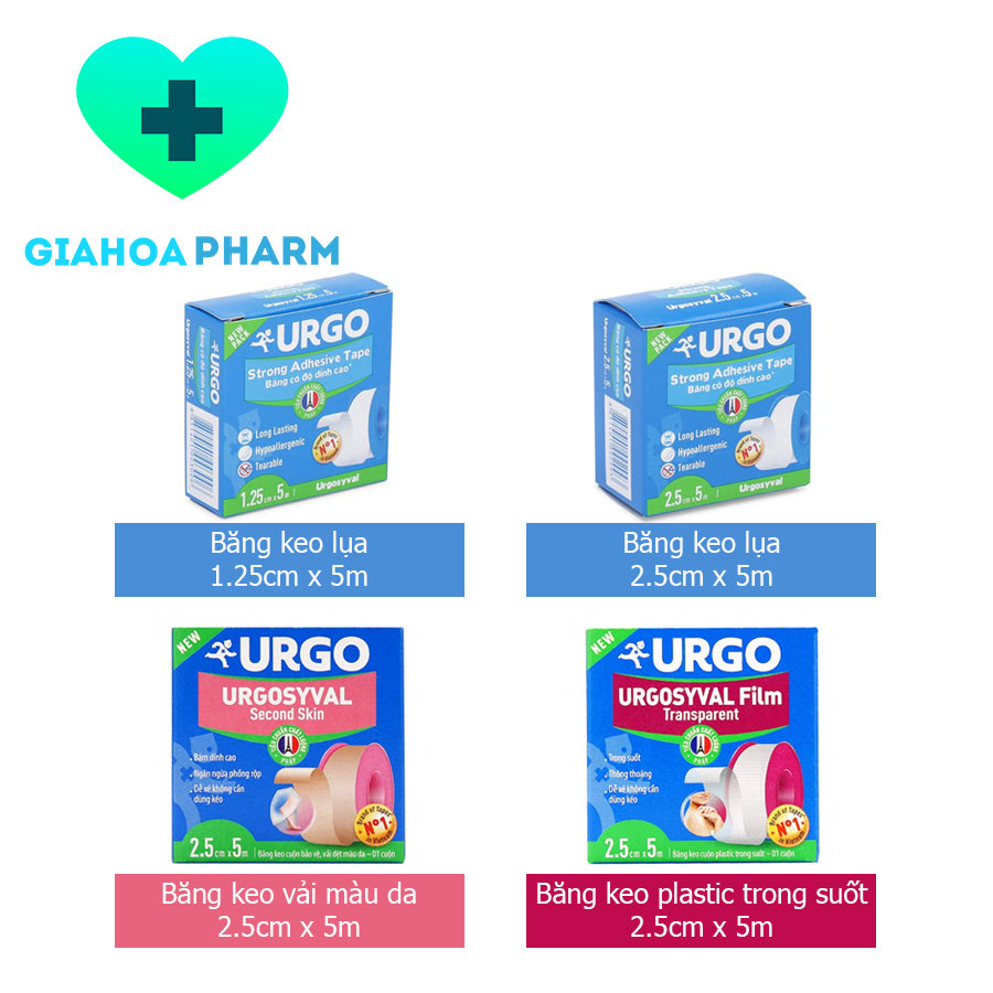Băng keo y tế cuộn Urgosyval dùng cố định băng gạc, thiết bị y tế, catheter, dễ xé