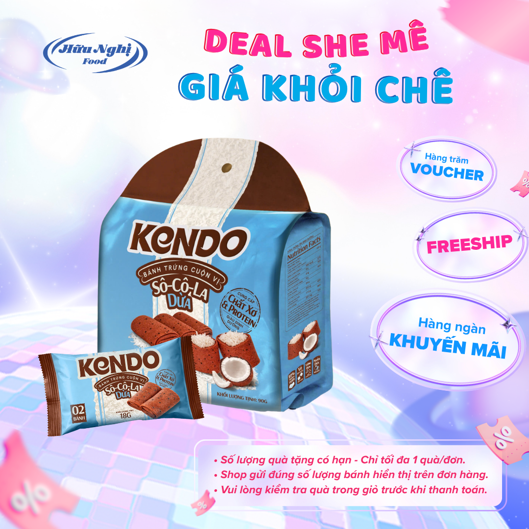 Bánh trứng cuộn Kendo vị socola dừa 90g